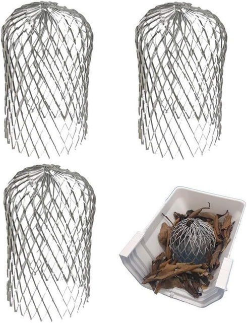 Lainrrew 3 Pcs Gutter Guard 3 Inch Flexible Aluminum Filter Strainer Rain Gutters Strainer Downspout Guard Protection Net Cover Stop Blockage from...