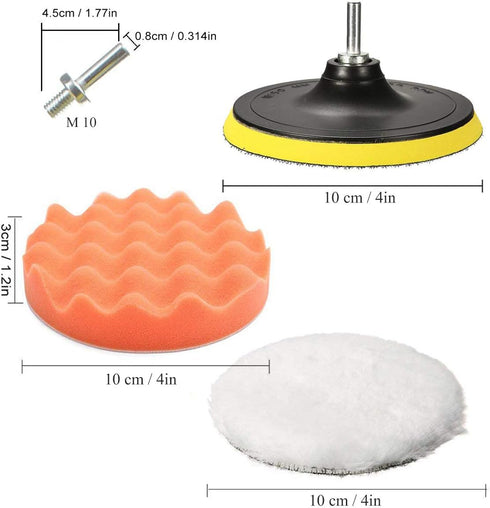 Yesallwas Car Foam Drill Polishing Pad Kit 8Pcs,4 Inch Buffing Pads Kits drill buffer attachment,thin sanding sponge for Drill Buffing,Car Sanding...