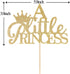 A Little Princess with Crown Cake Topper Gold Glitter Baby Birthday Party - Baby Shower, Gender Reveal Party Decoration...