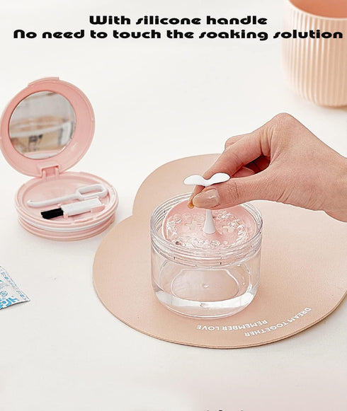 MURRI&MURRDI Retainer Case, Denture Bath Box with Strainer Basket, Mouth Guard Case, Braces Cleaner Cup, Cute Denture Holder Retainer Storage Soak...