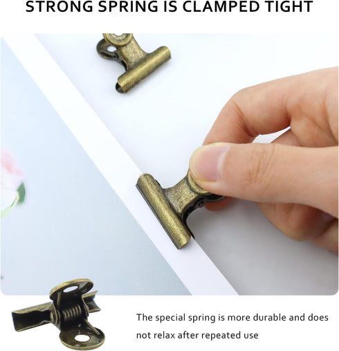 20 Pieces Metal Bulldog Binder Clips, 1.2 Inch Hinge Paper Clips Clamps for Food Bags, Pictures Photos, Art Crafts, Home Office Supplies (Bronze)...