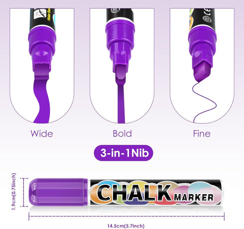 Window Chalk Markers for Cars Glass Washable, 8 Pack 10mm Jumbo Liquid Chalk Marker Pens Chalkboard Markers,Window Paint Washable Markers for Car ...