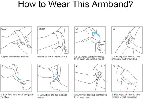 JEMACHE Armband for Samsung Galaxy S25 S24 S23 S22 S21 Ultra/Plus/FE, Gym Running Workouts Arm Band with Earbuds Holder (Black)...