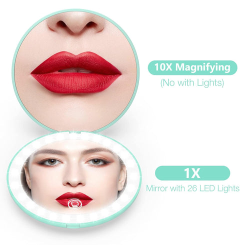 wobsion 10X Magnifying Tabletop Mirror, 4 Inch Round, Glass, ABS...