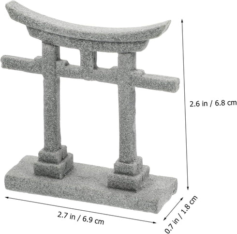 Garden Micro Landscape Chinese Decorations Outdoor Figurines Mini Planter Pots Pagoda Torii Gate Ornament Miniature Torii Gate Simulation Ornament...