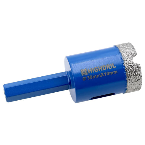 Dry Diamond Tile Drill Bit with Hex Shank,HIGHDRIL Diameter 1-9/50"(30mm) for Porcelain Ceramic Granite Marble Hard Materials Electric Drill Diamo...
