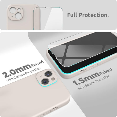 SURPHY Compatible with iPhone 13 Case with Screen Protector, (Camera Protection + Soft Microfiber Lining) Liquid Silicone Phone Case 6.1 inch 2021...