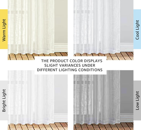 NICETOWN White Linen Sheer Curtains 90" Length, Rod Pocket & Back Tab Window Treatments Semi Sheer Curtain Drapes Privacy with Light Through for L...