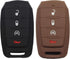 2pcs 4 Buttons Silicone Rubber Remote Smart Key Fob Case Cover Keyless Protector Holder Compatible with Dodge Ram 1500 2019 2020 2021 2022 Black B...