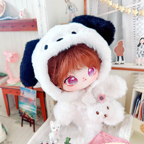 niannyyhouse 20cm Plush Doll Clothes Puppy Onesies Loose White Bodysuit 8in Soft Stuffed Plush Toy Dress Up Accessories...