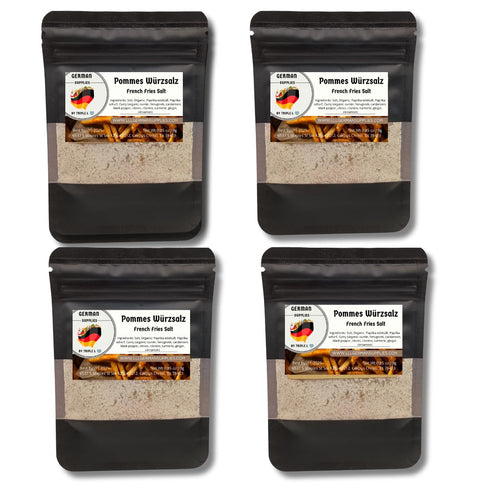 Generic French Fries Seasoning, 4 Packs of 0.34 oz Each, German Style, All Natural, Pommes Wuerzsalz, Potato salt, Potato seasoning...