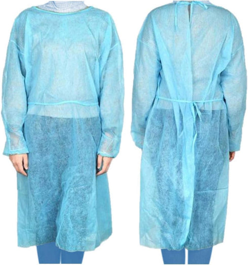 Dealmed Blue Isolation Gown – 10 Count of Disposable Medical Gowns, Blue Latex-Free, Perfect for Hospitals, Medical Facilities, and Physicians’ Of...