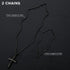 Cross Pendant for Car Rear View Mirror Decor Prayer Hanging Ornament Stainless Steel Rope Winding Cross Necklace Men Boys Christian Gift (Black)...