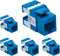 Cat.6 RJ45 110 Type 180° Keystone Jack (5-Pack, Blue)...