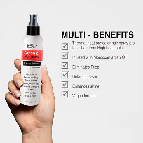 Thermal Heat Protector Hair Spray Enhances shine, Eliminates Frizz, Detangles Hair, protects hair from High heat, Ease on Styling prevents split e...