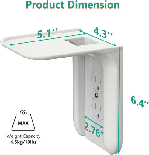 WALI Outlet Shelf Wall Holder, Bathroom Shelf up to 10lbs Standard Vertical Duplex Wall Organizer for Smart Home Decor Space Saving Power Tools, T...