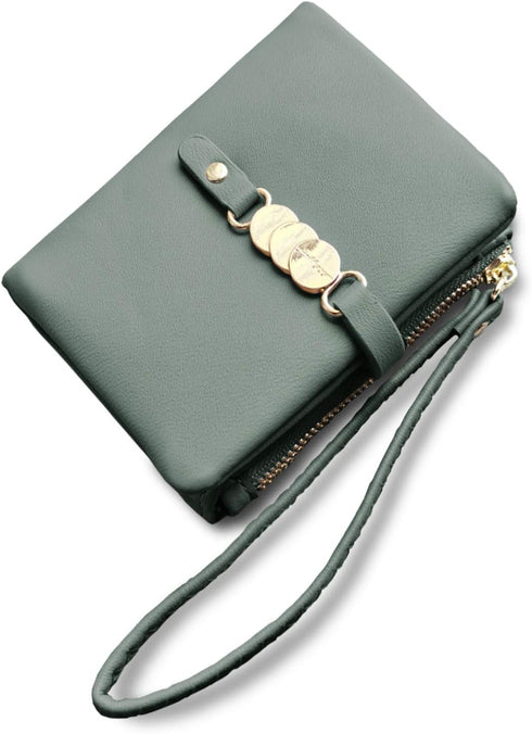 Wallets for Women Small Rfid Bifold Ladies Wallets Wristlet Change Purse for Card Coin with Wrist Strap...