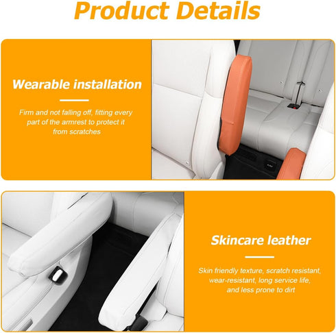 Car Front Seat Armrest Covers,13.78" x 5.12" Elastic Auto Arm Rest Cover, 2 Pcs Microfiber Leather Armrest Protectors, Auto Interior Accessories D...