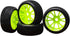 4PCS 17mm Hub Wheel Rim & T Grain Tires for HSP 1:8 Off-Road RC Car Buggy Tyre Yellow...