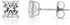 14k White Gold Princess Cut CZ Stud Earrings Real Gold Cubic Zirconia Studs with Solid Gold Backs Square...