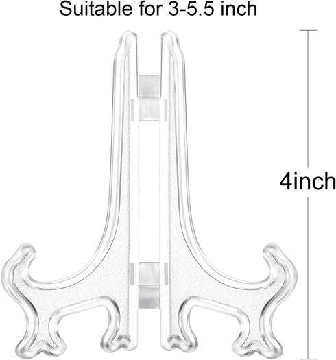 Boao 24 Pcs Plastic Easel Plate Display Stands Holders Picture Easel for Wedding Home Decoration(4 Inch,Clear)...