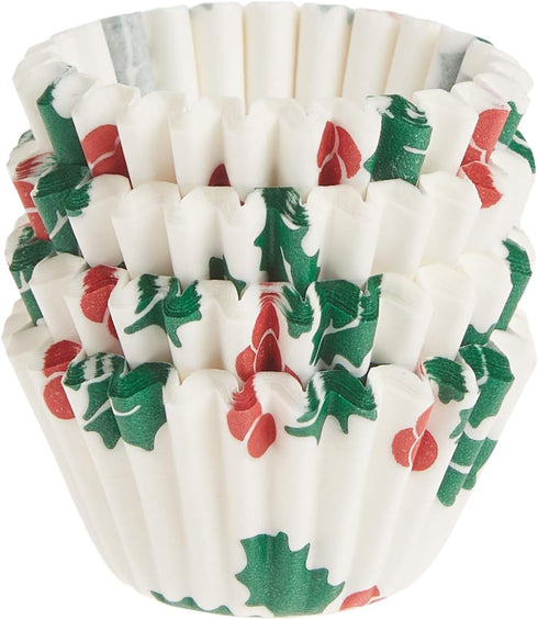 Fox Run Christmas Paper Muffin and Cupcake Liners, Set of 100 Mini Size Wrappers...