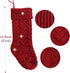 Set of 2 Crochet Knitted Christmas Stockings Large 46CM Red White Cable Knit Christmas Stockings Hanging Decorations for Home New Year Party Xmas ...