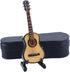 Dselvgvu Wooden Miniature Guitar with Stand and Case Mini Musical Instrument Miniature Dollhouse Model Home Decoration (3.94"x1.42"x0.59")...