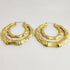 Bamboo Oversized Bamboo Hoop Earrings for Women (Gold)...