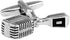 Old-School Broadcast Microphone Silver with Black Music Cufflinks...