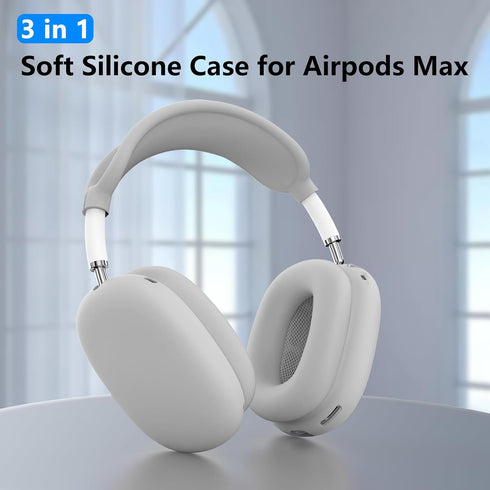 Silicone Case Cover for AirPods Max, Ear Pad Case Cover/Ear Cups Cover/Headband Cover for AirPods Max Headphones, Anti-Scratch Accessories Soft Si...