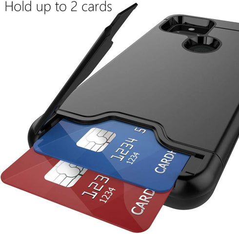 Teelevo Wallet Case for Google Pixel 5, Dual Layer Case with Card Slot Holder and Kickstand for Google Pixel 5 - Black...