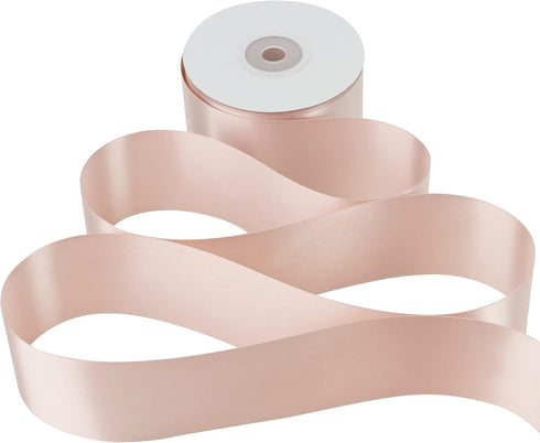MEEDEE Rose Gold Satin Ribbon 2 Inch Rose Gold Ribbon Lux Satin Double Faced Ribbon by 25 Yards Silk Ribbon Satin Ribbon for Gift Wrapping, Satin ...