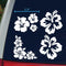 Hibiscus Decal 4 Pack, Hawaiian Hibiscus Flower Decals (Hibiscus White, Small ~3.5")...