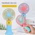 New Cartoon Fruit Handheld Fan USB Charging 2-speed Wind with base Portable Fan Summer Fan Gift fan (Dblue)...