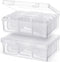 Blulu 24 Pcs Small Bead Organizer Plastic Bead Storage Containers Clear Plastic Storage Case Craft Containers with 2 Pcs Hinged Lid Clear Craft Ca...
