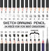Sketching Pencil Set - 24 Pieces Drawing Sketch Pencil HB,B,2B,3B,4B,5B,6B,7B,8B,10B,12B,14B,H,2H,3H,4H,5H,6H,7H, Includes Charcoal, Eraser, Graph...