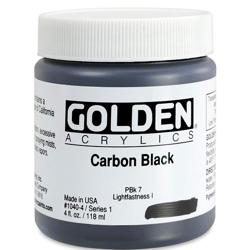 Golden Artist Acrylic, 4 ounce jar, Carbon Black (1040-4)...