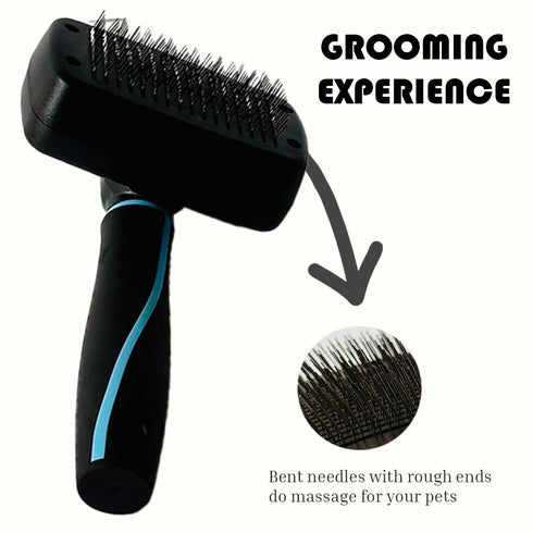 Dog & Cat Brush, Dog Brush for Shedding, Cat & Dog Grooming, Self Cleaning Slicker Brush for dogs & cats, Grooming Brushes for Long Short Haired D...
