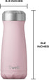 S'well Stainless Steel Traveler, 16oz, Pink Topaz, Triple Layered Vacuum Insulated Containers Keeps Drinks Cold for 24 Hours and Hot for 12, BPA F...