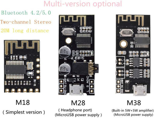 HiLetgo 3pcs M38 Wireless Bluetooth MP3 Audio Receiver board BLT 4.2 mp3 lossless decoder Bluetooth 4.2 Audio Receiver Board Wireless Stereo Sound...