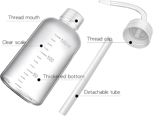 Tatoo Lash squeeze Bottle,Safety Rinse Bottle, Plastic Squeeze Medical Lab Washing Bottle (white, 150 ml)...