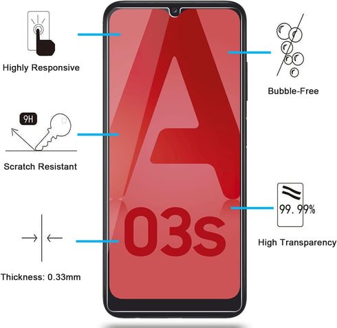 NEW'C [3 Pack Designed for Samsung Galaxy A03 / A03s Screen Protector Tempered Glass, Case Friendly Anti Scratch Bubble Free Ultra Resistant...