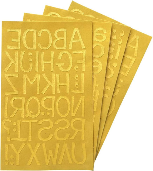 Magfok Iron-on Flocked Letter for Fabric Transfer 1.4 Inch Uppercase & Lowercase 4 Sheet (Gold)...