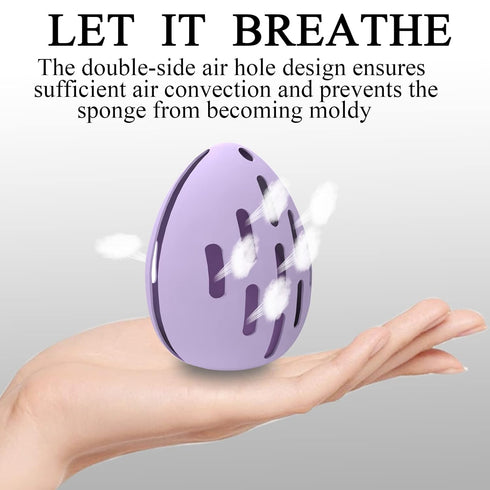 Makeup Sponge Holder with Makeup Sponge - Beauty Blender Sponge & Silicone Double-sided Breathable Travel Beauty Makeup Blender, Shatterproof Make...