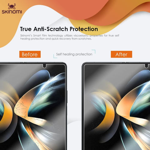 Skinomi Screen Protector Compatible with Samsung Galaxy Z Fold 4 (2-Pack) Clear TechSkin TPU Anti-Bubble HD Film......