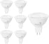 Bioluz LED 6 Pack MR16 LED Bulb 50W Halogen Replacement Non-Dimmable 7w 3000K 12v AC/DC UL Listed Pack of 6...