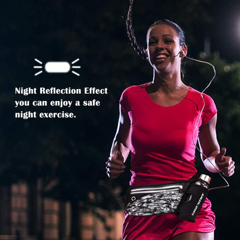 Running Belt with Water Bottle Holder Hydration Waist Pack for Men Women Reflective Fanny Pack Waterproof Ultra Light Running Belt for 7’’ Phones ...
