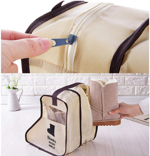 Portable 2 Pack Boots Storage,Short Boots Storage/Protector Bag,Boots Cover(Beige)...