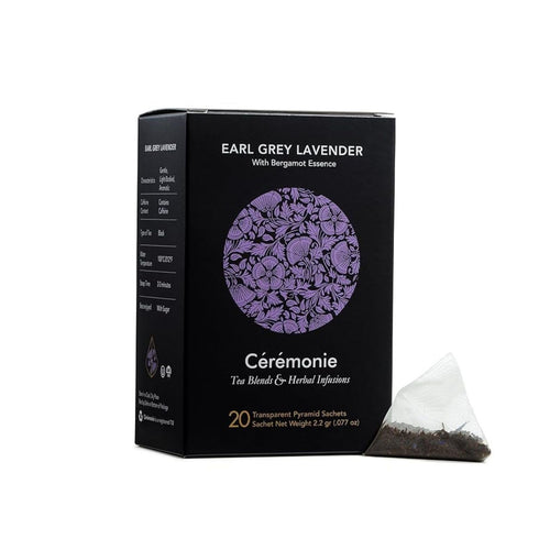 Ceremonie Earl Grey Lavender Tea - Rich Black Tea Infused With Touch of Lavender & Bergamot Essence - Gentle, Light-Bodied, Kosher & Aromatic - Ca...